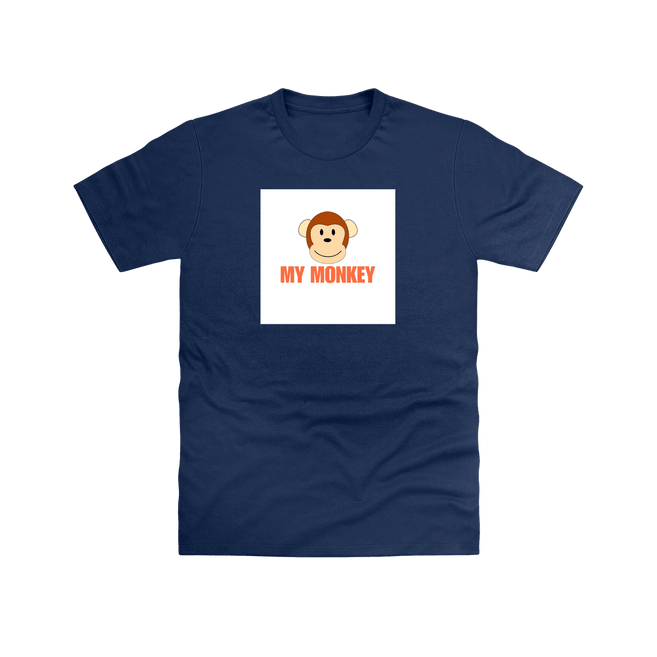 Navy My Monkey T Shirt DTF
