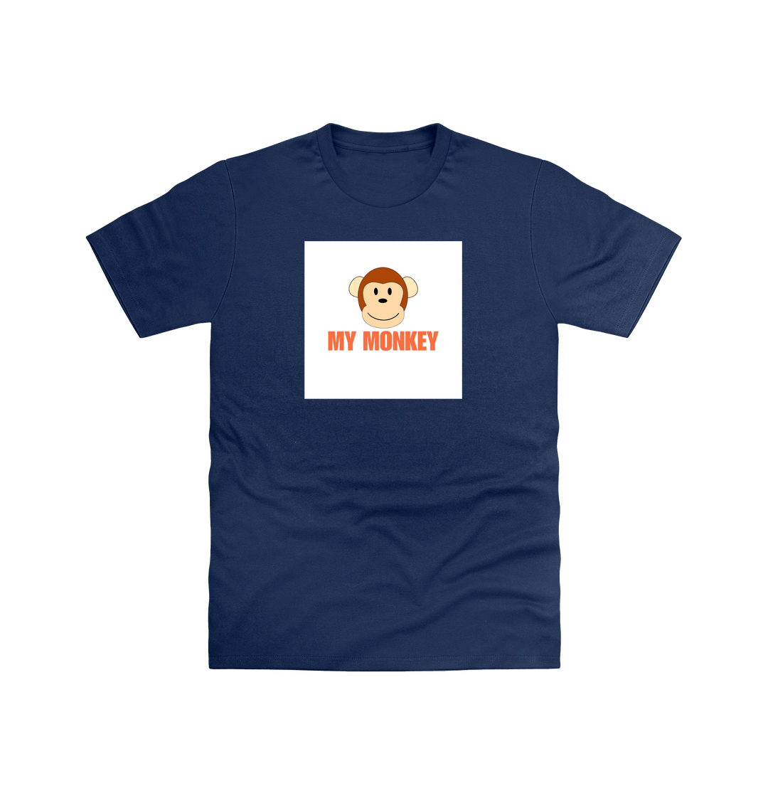 Navy My Monkey T Shirt DTF
