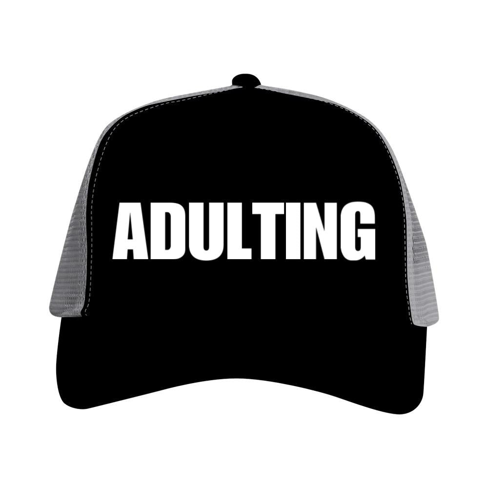 Adulting Snapback Trucker Cap  - Embroidery